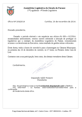 Ofício ALEP 109/2014